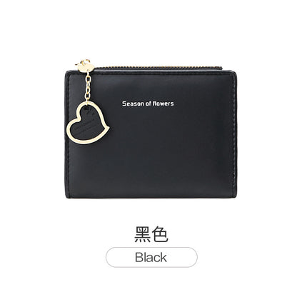 Phase Printed Leather Goods Ultra-Thin Short Wallet for Women 2024 New K-Style Cute Student Simple Wallet Card Holder Coin Purse