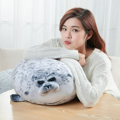 Chubby 3D Seal Pillow Plush Stuffed Animal Sleeping Throw Gift For Kids