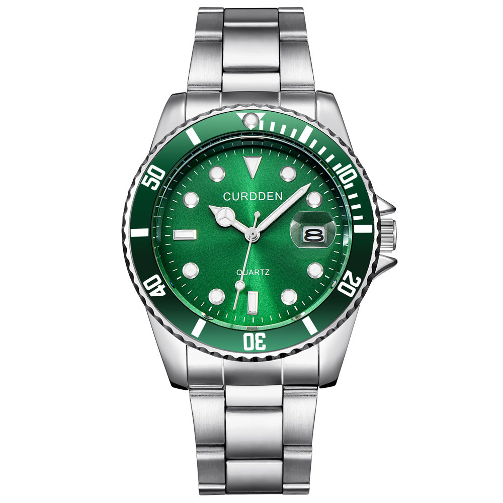 AliExpress brand watches men's foreign trade new fashion steel belt hip-hop water ghost calendar quartz watch a generation of hair
