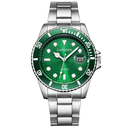 AliExpress brand watches men's foreign trade new fashion steel belt hip-hop water ghost calendar quartz watch a generation of hair