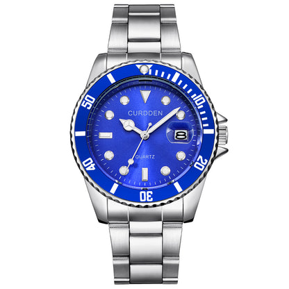 AliExpress brand watches men's foreign trade new fashion steel belt hip-hop water ghost calendar quartz watch a generation of hair