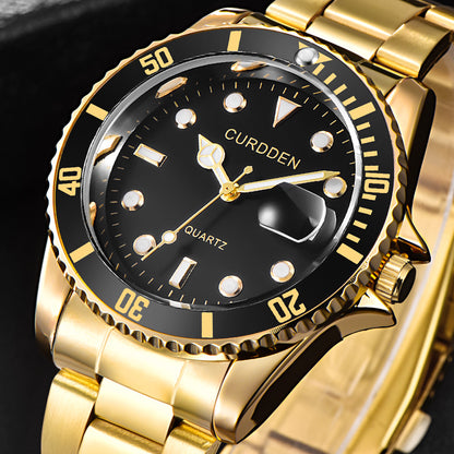 AliExpress brand watches men's foreign trade new fashion steel belt hip-hop water ghost calendar quartz watch a generation of hair
