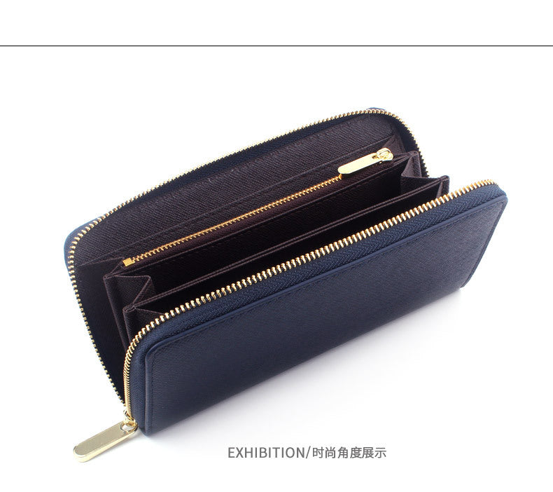 Cross-border Cloth Saffiano Long Men's Wallet Fashionable Zipper 60017 Japanese Wallet for Women