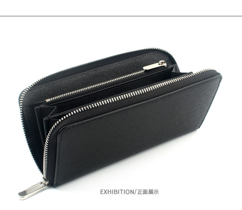 Cross-border Cloth Saffiano Long Men's Wallet Fashionable Zipper 60017 Japanese Wallet for Women