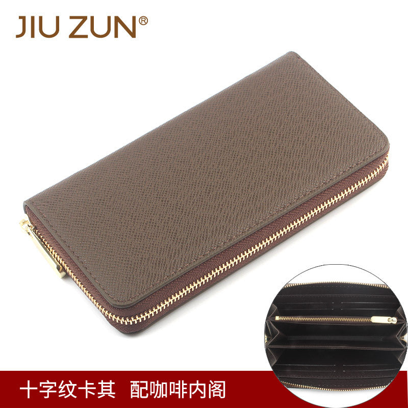 Cross-border Cloth Saffiano Long Men's Wallet Fashionable Zipper 60017 Japanese Wallet for Women