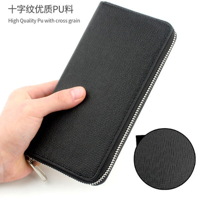 Cross-border Cloth Saffiano Long Men's Wallet Fashionable Zipper 60017 Japanese Wallet for Women