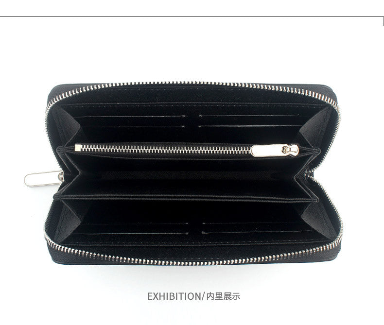 Cross-border Cloth Saffiano Long Men's Wallet Fashionable Zipper 60017 Japanese Wallet for Women