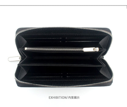 Cross-border Cloth Saffiano Long Men's Wallet Fashionable Zipper 60017 Japanese Wallet for Women
