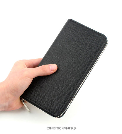 Cross-border Cloth Saffiano Long Men's Wallet Fashionable Zipper 60017 Japanese Wallet for Women