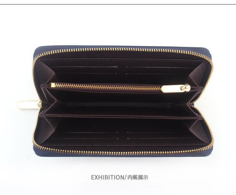 Cross-border Cloth Saffiano Long Men's Wallet Fashionable Zipper 60017 Japanese Wallet for Women