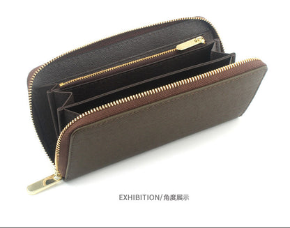 Cross-border Cloth Saffiano Long Men's Wallet Fashionable Zipper 60017 Japanese Wallet for Women