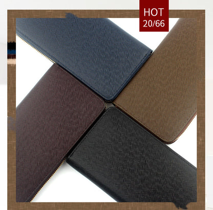 Cross-border Cloth Saffiano Long Men's Wallet Fashionable Zipper 60017 Japanese Wallet for Women