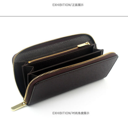 Cross-border Cloth Saffiano Long Men's Wallet Fashionable Zipper 60017 Japanese Wallet for Women
