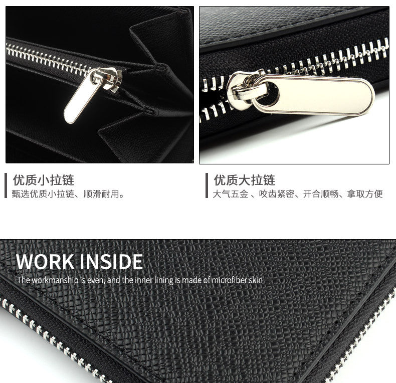 Cross-border Cloth Saffiano Long Men's Wallet Fashionable Zipper 60017 Japanese Wallet for Women