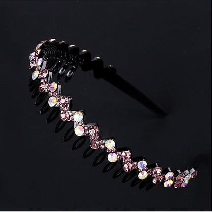 Wholesale Internet celebrity toothed non-slip headband hair band women's hairpin hair clip headdress women's all-match rhinestone hair pressing hair ring