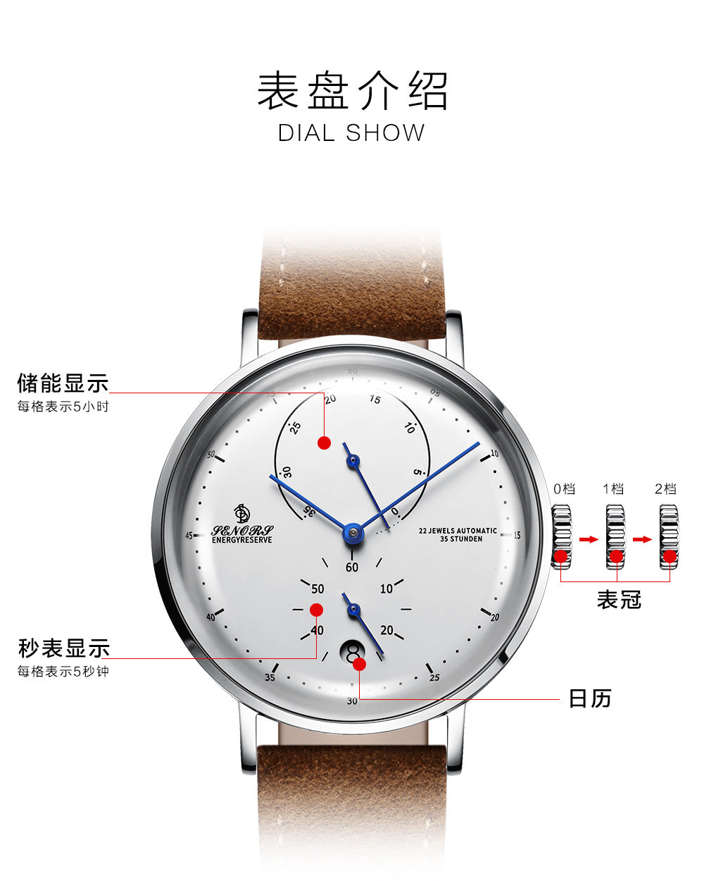 Sainas SENORS Amazon Hot Curved Glass Business Fashion Men's Watch Automatic Mechanical Watch SN082