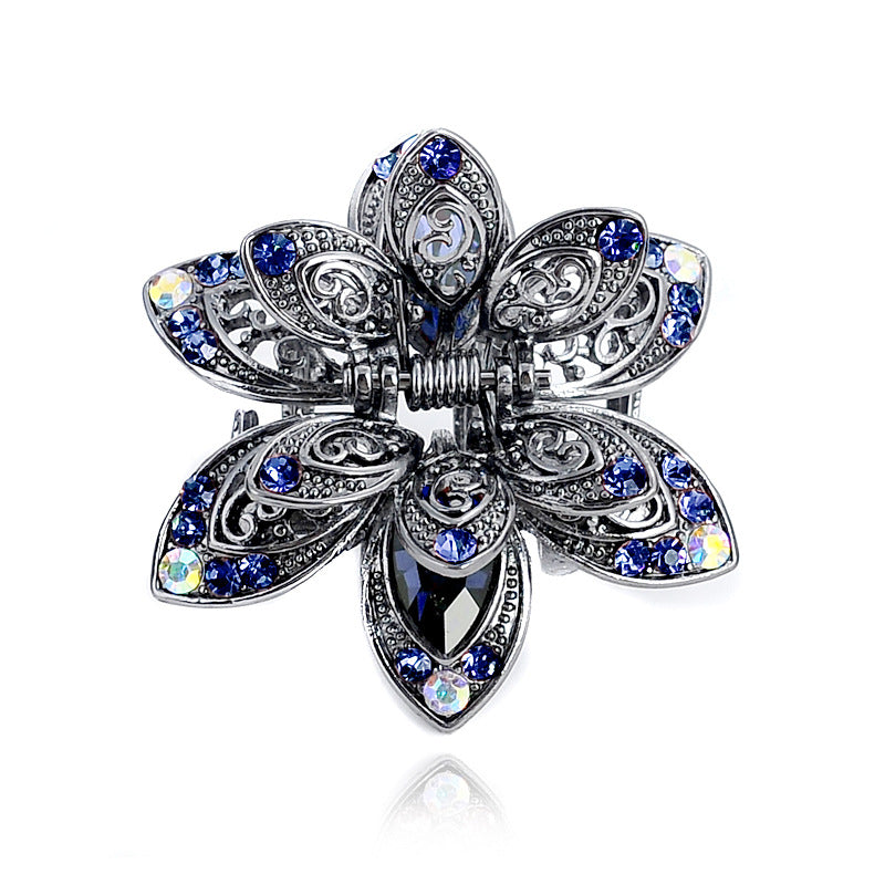 Cross-border Source women's hair accessories clip Crystal drill hollow grip AliExpress alloy hair clip