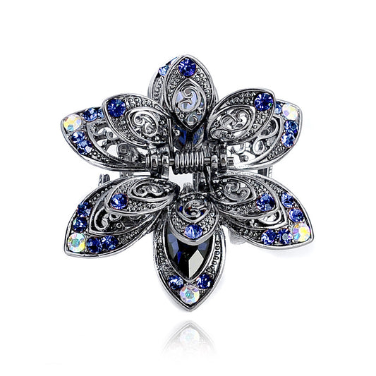 Cross-border Source women's hair accessories clip Crystal drill hollow grip AliExpress alloy hair clip