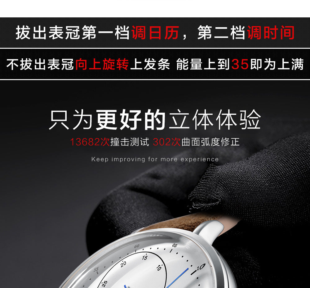 Sainas SENORS Amazon Hot Curved Glass Business Fashion Men's Watch Automatic Mechanical Watch SN082