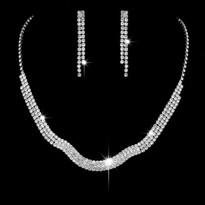 Factory Direct Approval Fashion Wedding Wedding Photography Accessories Earrings Necklace Bracelet Set Combination Multiple Choice