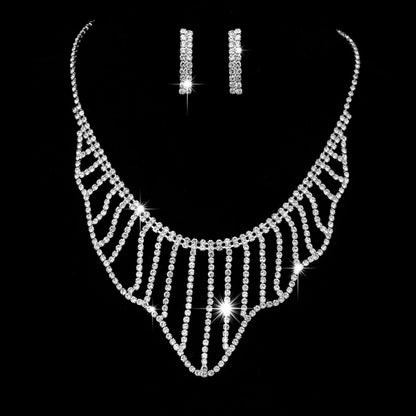 Factory Direct Approval Fashion Wedding Wedding Photography Accessories Earrings Necklace Bracelet Set Combination Multiple Choice