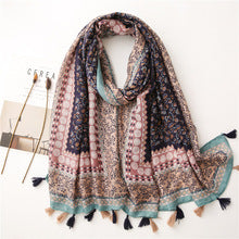 2022 spring and summer scarf women's cross-border foreign trade vintage red cotton linen feel scarf bohemian style long scarf