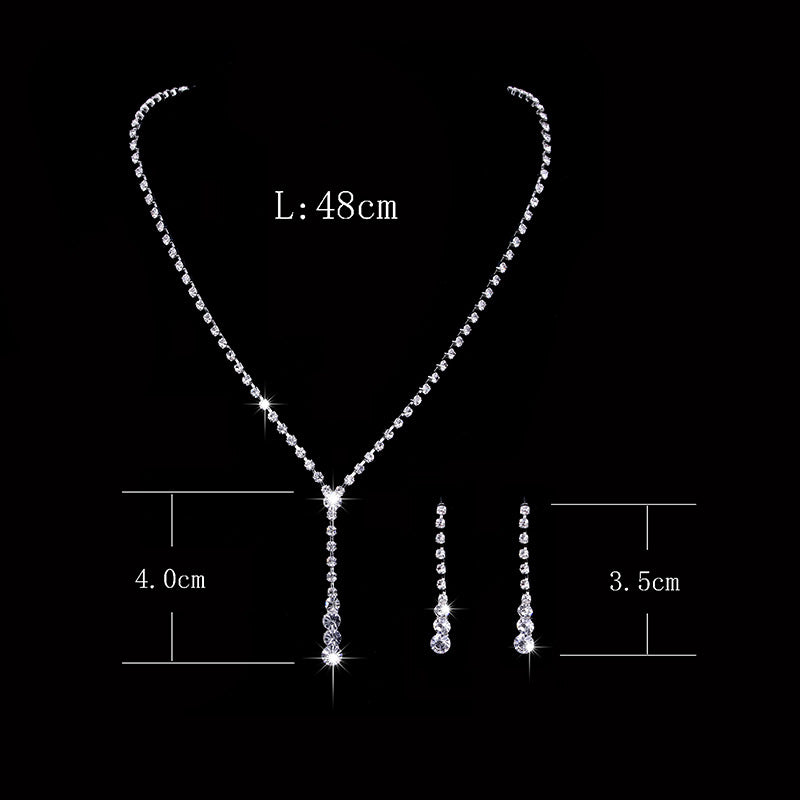 Factory Direct Approval Fashion Wedding Wedding Photography Accessories Earrings Necklace Bracelet Set Combination Multiple Choice