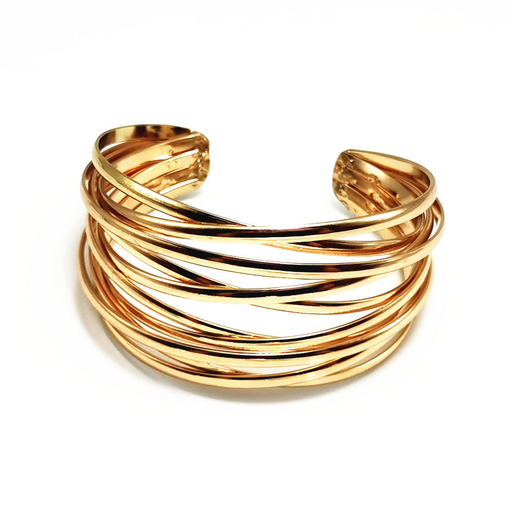 AliExpress best selling European and American fashion bracelet simple semicircle hollow C bracelet trend all-Match Jewelry Wholesale