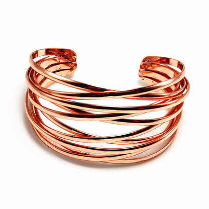 AliExpress best selling European and American fashion bracelet simple semicircle hollow C bracelet trend all-Match Jewelry Wholesale