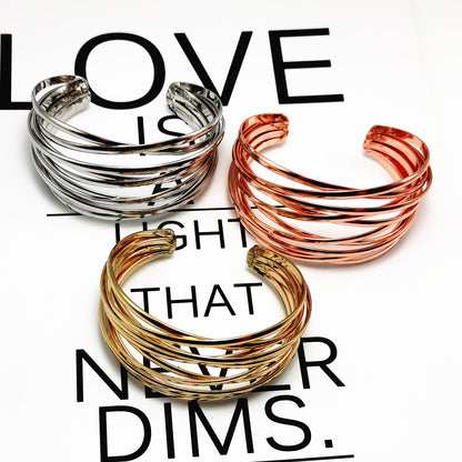 AliExpress best selling European and American fashion bracelet simple semicircle hollow C bracelet trend all-Match Jewelry Wholesale