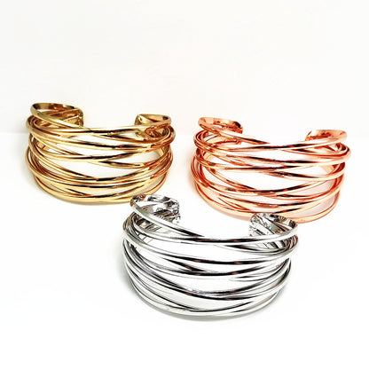AliExpress best selling European and American fashion bracelet simple semicircle hollow C bracelet trend all-Match Jewelry Wholesale