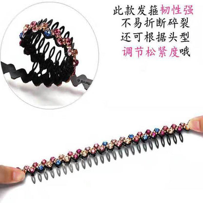 Wholesale Internet celebrity toothed non-slip headband hair band women's hairpin hair clip headdress women's all-match rhinestone hair pressing hair ring