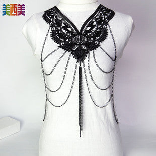 Cross-Border Jewelry Body Chain Jewelry Gold Lace Multi-Layer Tassel Necklace Body Chain