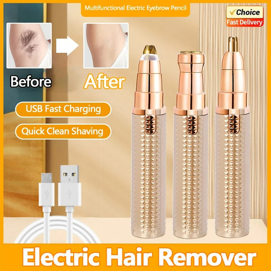 3-in-1 USB Rechargeable Facial Hair Trimmer | ৩-ইন-১ USB রিচার্জেবল ফেসিয়াল হেয়ার ট্রিমার