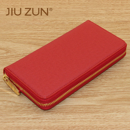 Cross-border Cloth Saffiano Long Men's Wallet Fashionable Zipper 60017 Japanese Wallet for Women