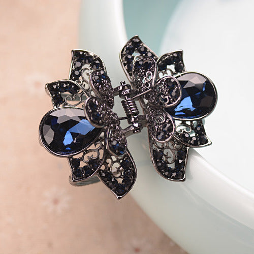 Cross-border Source women's hair accessories clip Crystal drill hollow grip AliExpress alloy hair clip