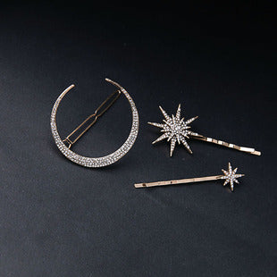 Cross-border Source women's hair accessories clip Crystal drill hollow grip AliExpress alloy hair clip