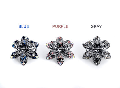 Cross-border Source women's hair accessories clip Crystal drill hollow grip AliExpress alloy hair clip