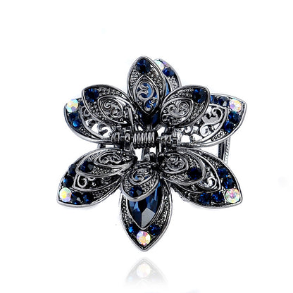 Cross-border Source women's hair accessories clip Crystal drill hollow grip AliExpress alloy hair clip