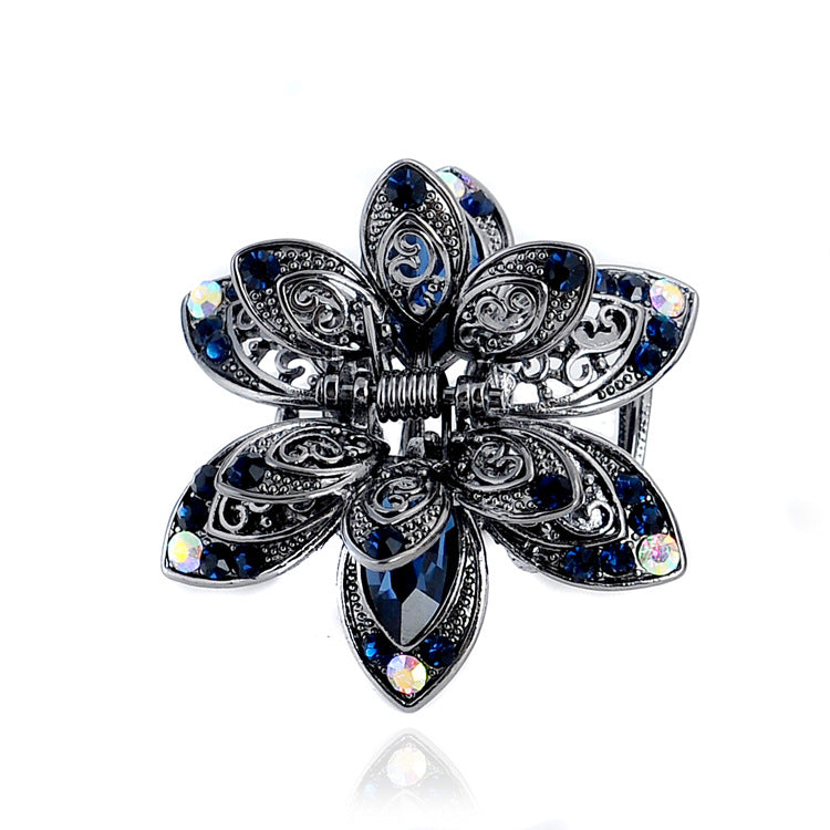 Cross-border Source women's hair accessories clip Crystal drill hollow grip AliExpress alloy hair clip