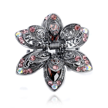 Cross-border Source women's hair accessories clip Crystal drill hollow grip AliExpress alloy hair clip