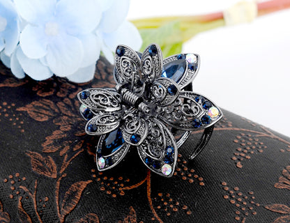 Cross-border Source women's hair accessories clip Crystal drill hollow grip AliExpress alloy hair clip