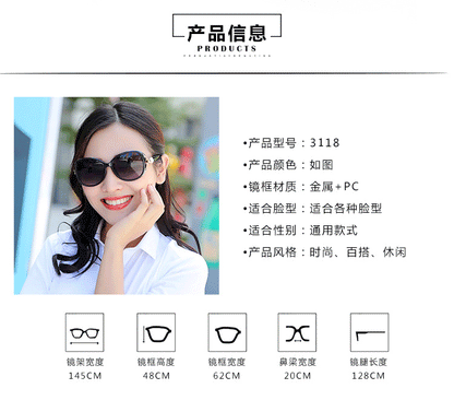 Factory wholesale new ladies sunglasses classic glasses pearl fox head progressive color fashion sunglasses wholesale