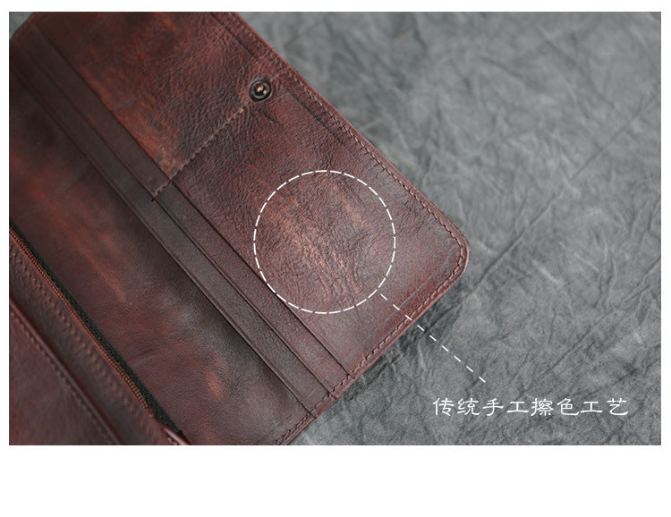 New Top Layer Cowhide Coin Purse Women's Butterfly Leather Carved Bag Long Wallet European and American Clutch Leather Women's Wallet