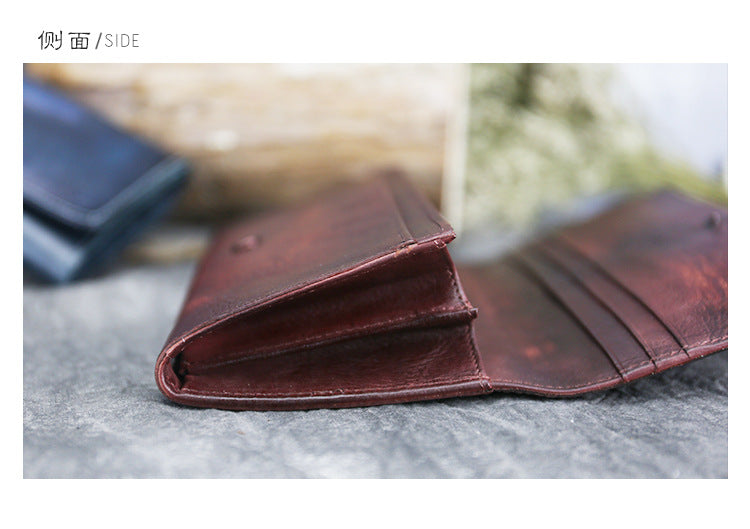 New Top Layer Cowhide Coin Purse Women's Butterfly Leather Carved Bag Long Wallet European and American Clutch Leather Women's Wallet