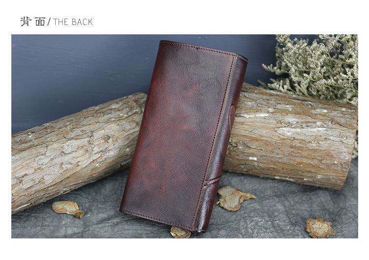 New Top Layer Cowhide Coin Purse Women's Butterfly Leather Carved Bag Long Wallet European and American Clutch Leather Women's Wallet