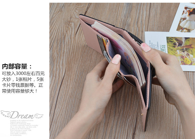 New Wallet Women's Short Wallet Female Student Large Capacity Folding Soft Wallet Japanese and Korean Style Fashion Simple Coin Purse