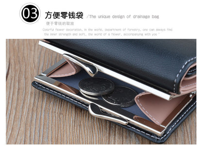 New Wallet Women's Short Wallet Female Student Large Capacity Folding Soft Wallet Japanese and Korean Style Fashion Simple Coin Purse