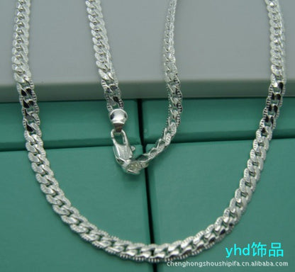 16-24 inch foreign trade best selling 5MM side necklace plated 925 silver men's and women's wear manufacturers in stock direct supply batch