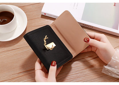 2022 Korean Style Short Wallet Spring New Fashion Frosted Fawn Women's Bag Multi Card Holder Clutch Coin Purse